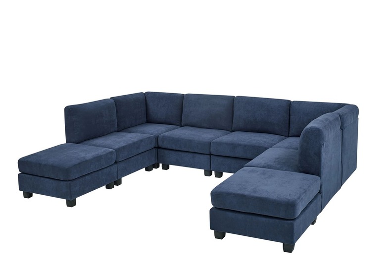 Latitude Run Dawnelle Symmetrical Modular Sectional With Ottoman