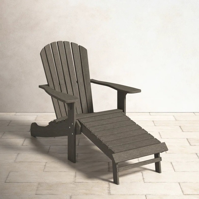 Birch Lane Clarinda Eucalyptus Outdoor Adirondack Chair With Ottoman