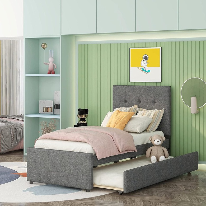 Bellemave Upholstered Platform Bed Frame with Trundle