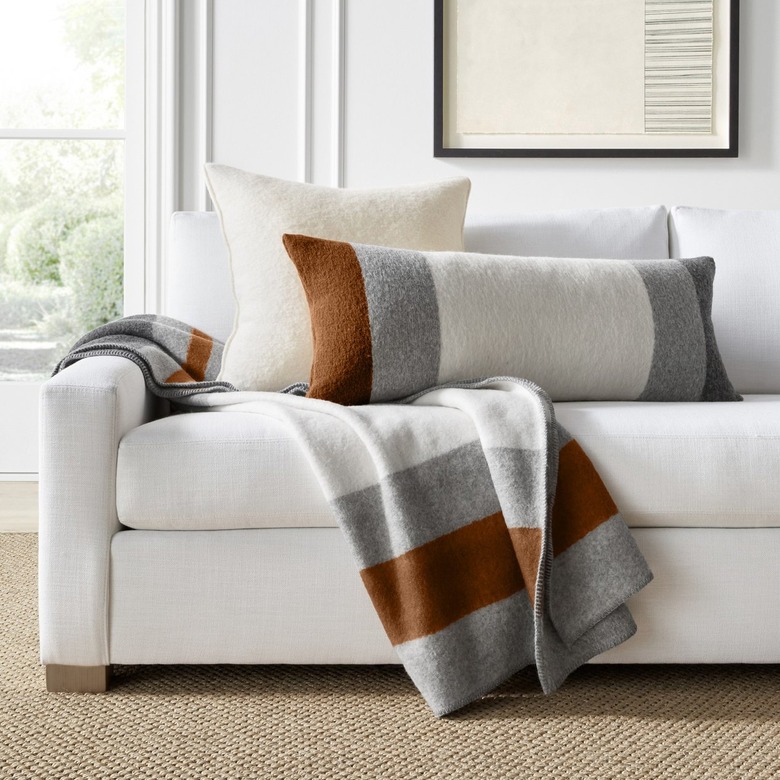 Williams Sonoma Italian Boiled Wool Stripe Throw