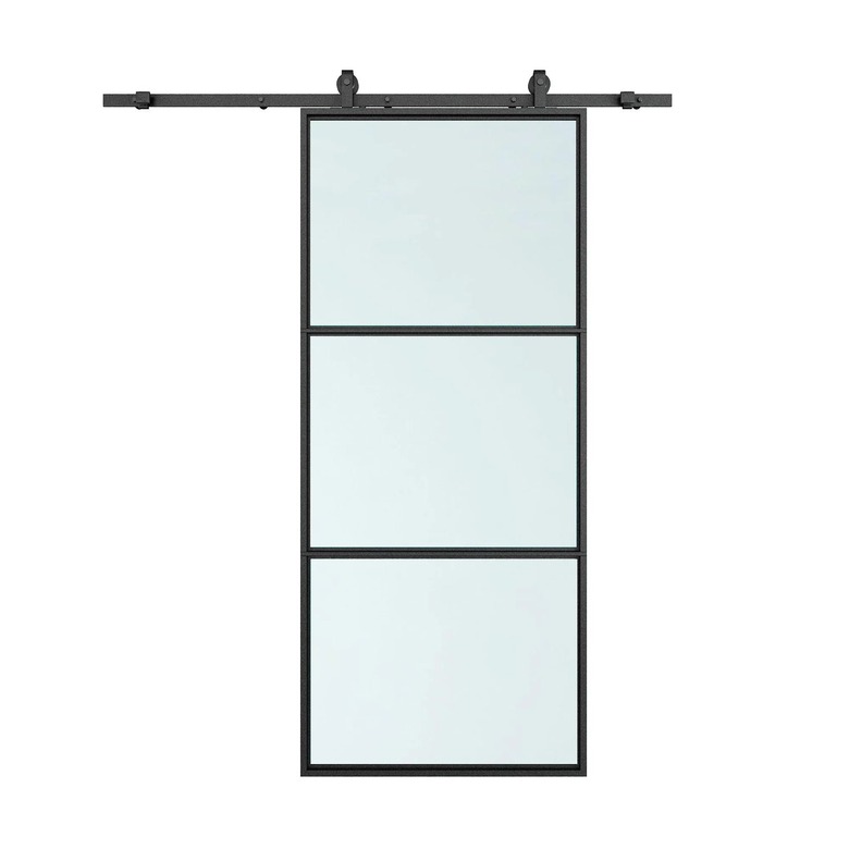 Calhome Glass Barn Door With Installation Hardware Kit