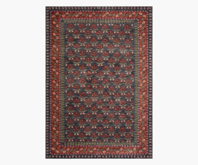 Fiore Forte Navy Power-Loomed Rug