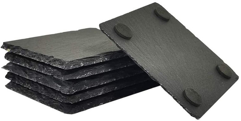 Monkey Sun Black Slate Stone Coasters (set of 6)