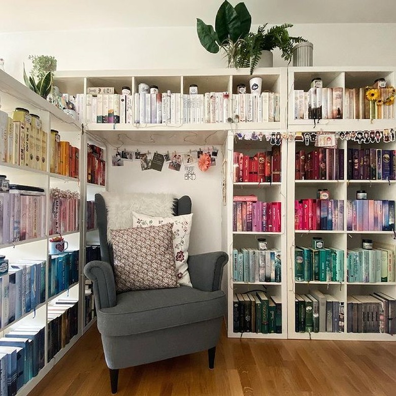 rainbow reading book with armchair