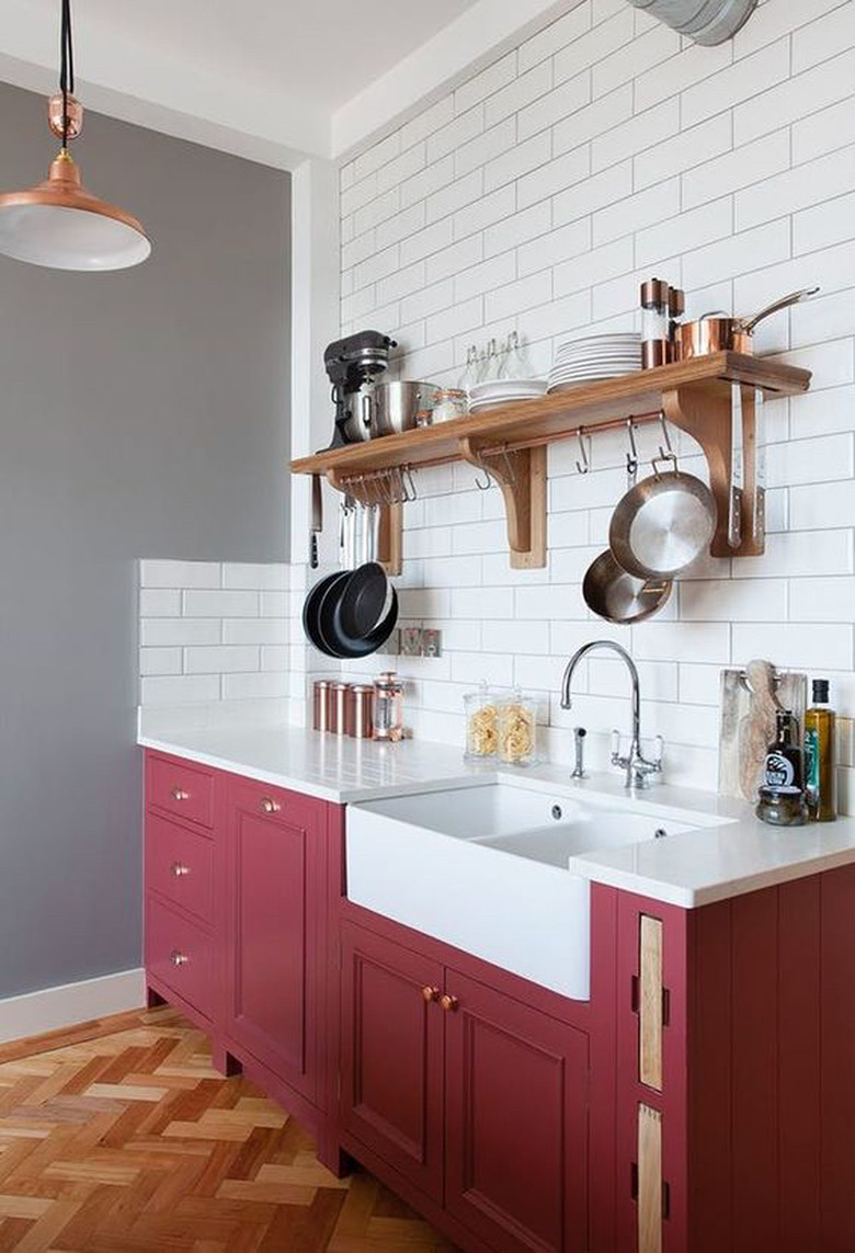 red kitchen cabinets