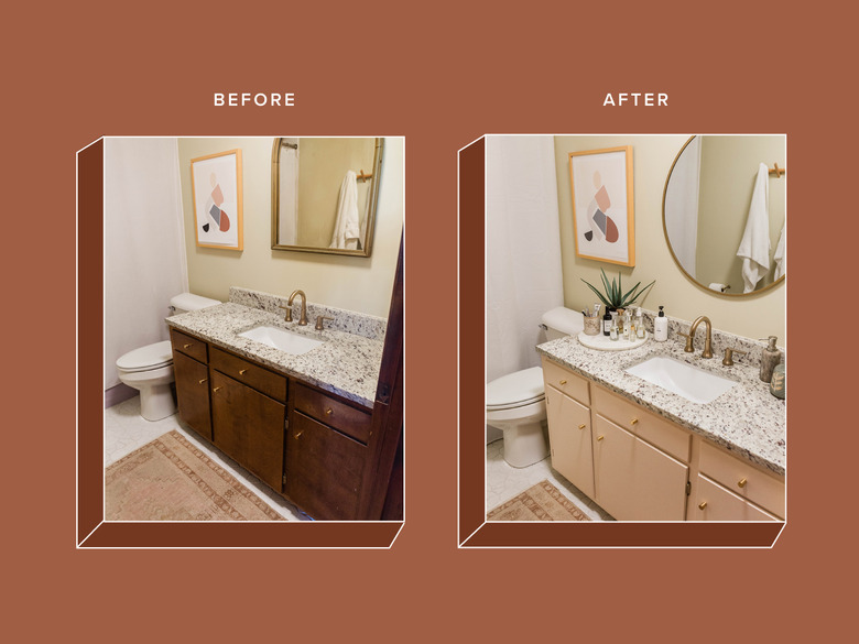 Bathroom Vanity Repaint Before and After Images