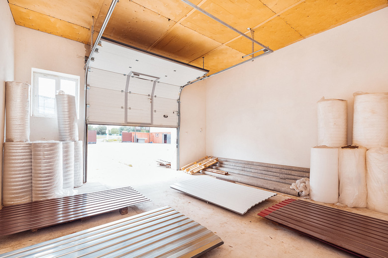 garage in a private house with rolling gates