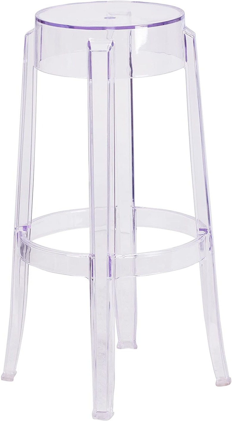 clear plastic barstool