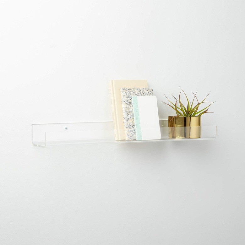 clear plastic floating shelf