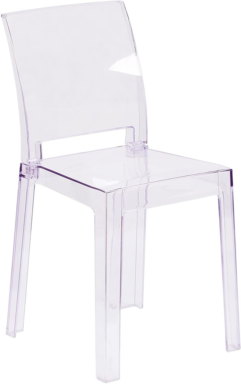 acrylic ghost chair with square back