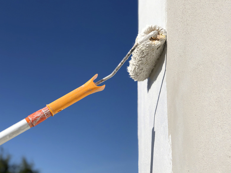 To paint a wall white, blue sky