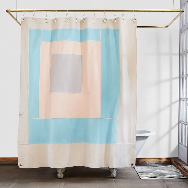 art shower curtain with pastel print