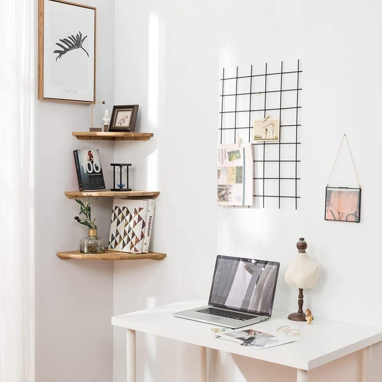 floating corner wall shelf