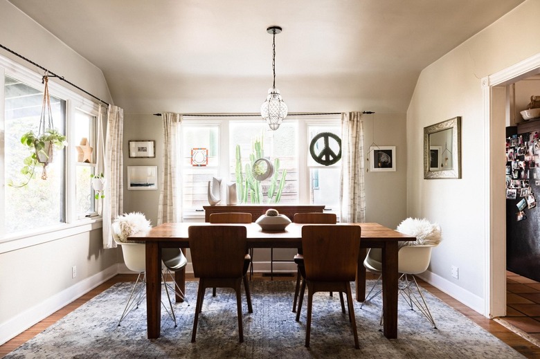 modern dining room with eames chairs