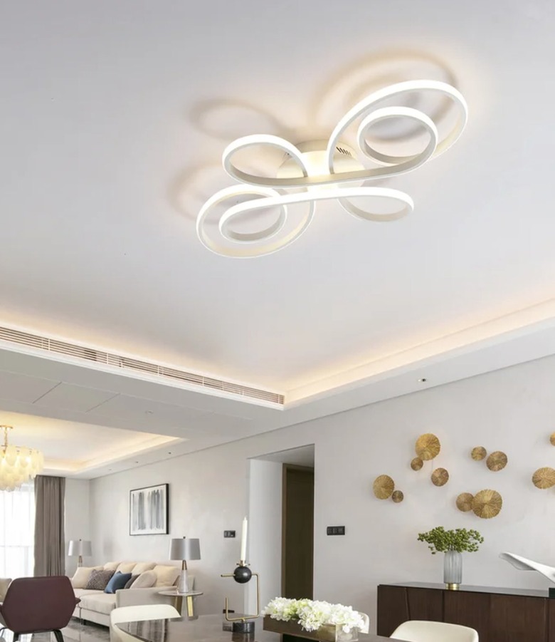 Modern white flush mount LED light.