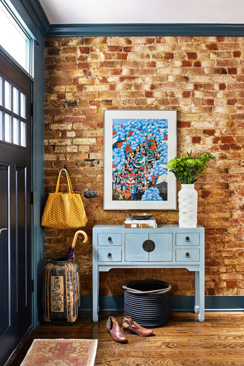 Small entryway with storage designed by Zoe Feldman Design