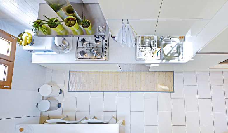 Kitchen wide angle view from above