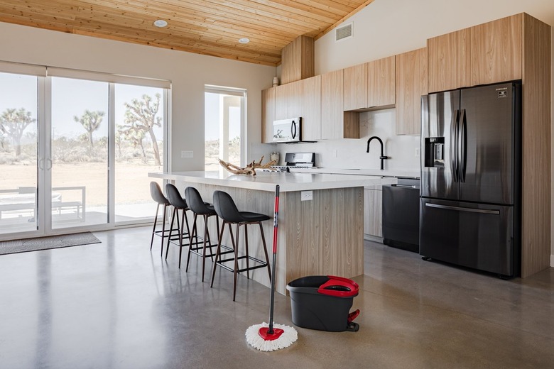 Spin mop in kitchen