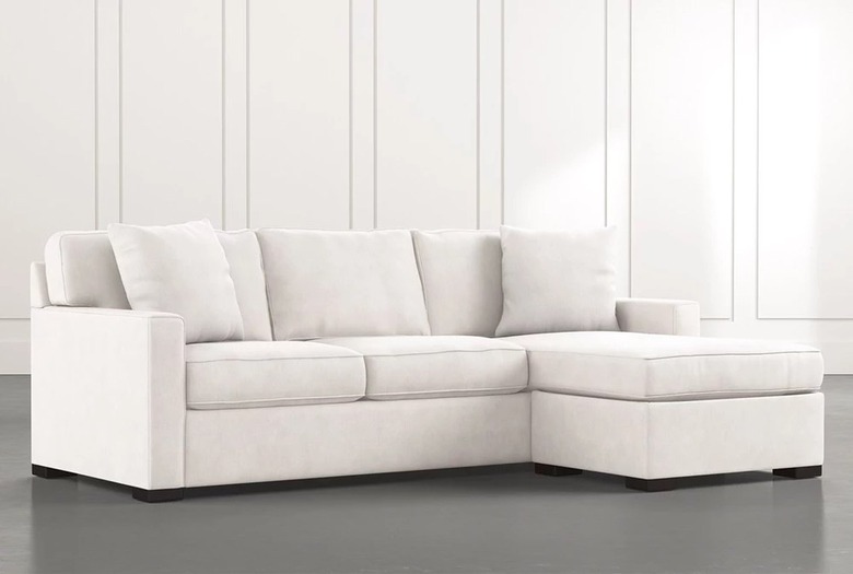 white sectional in living room