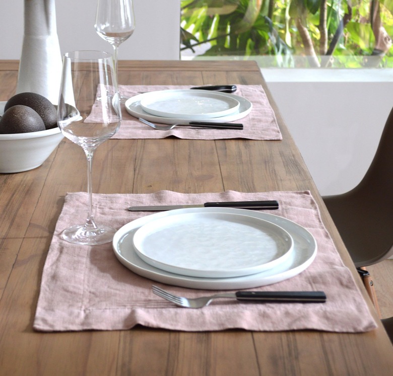 table with pink tablecloths