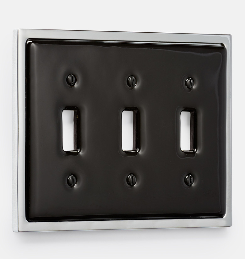 black and chrome light switch plate