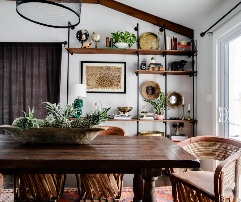 bohemian dining room with Mexican Equipale chairs