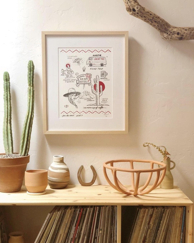 terra cotta color bowl on a shelf