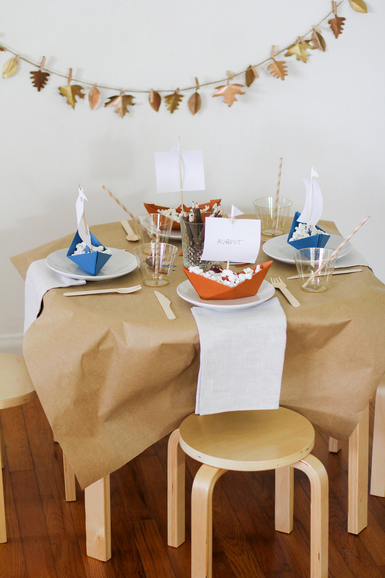 Butcher paper kids' Thanksgiving tablecloth