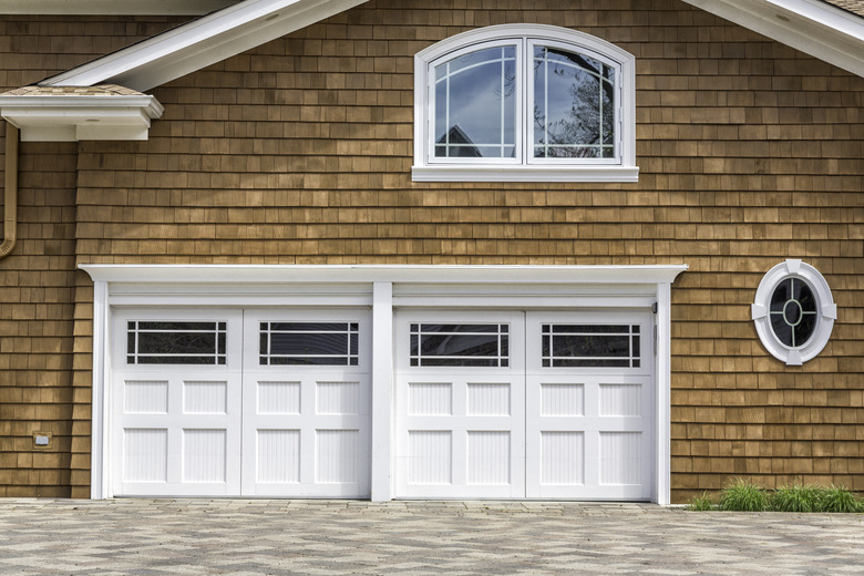 Traditional two car wooden garage