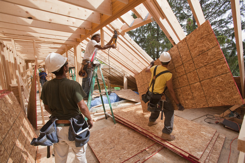 Carpenters working at a construction site