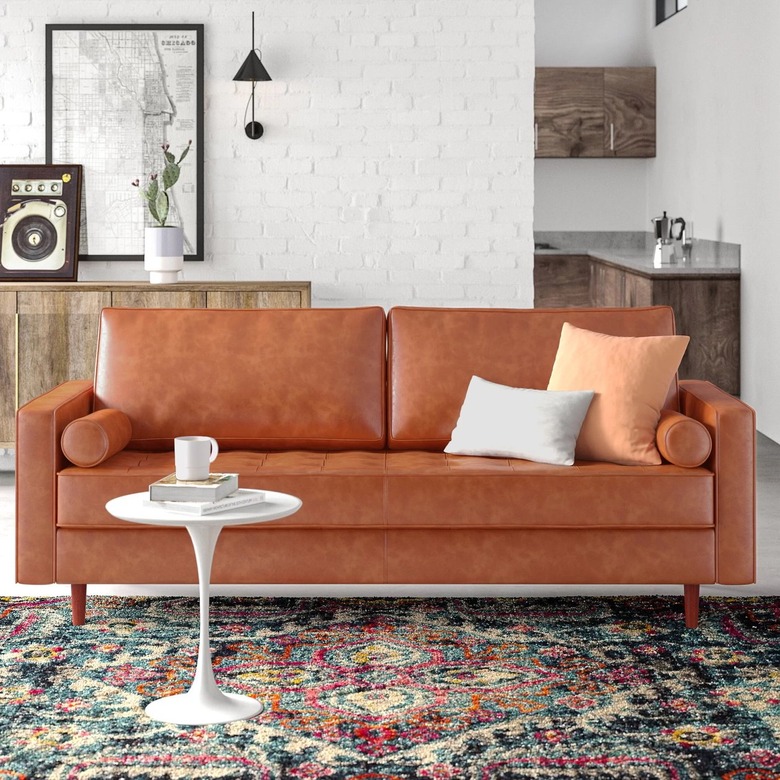 light brown leather sofa