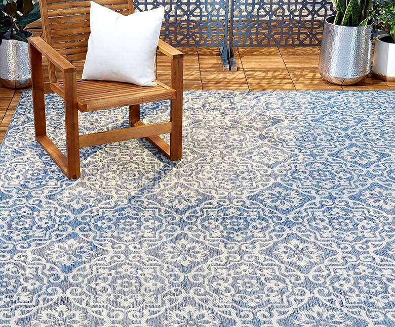 damask outdoor area rug