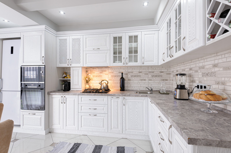 modern white wooden kitchen interior