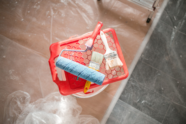 Aerial view of painting equipment