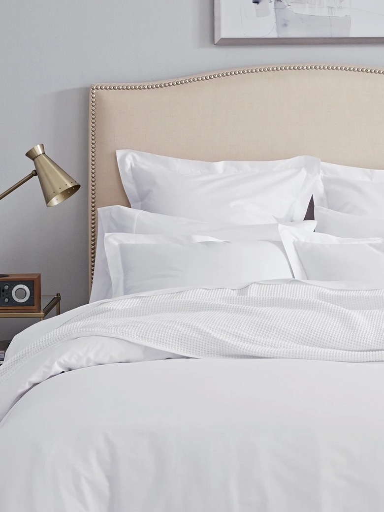 white waffle bedding