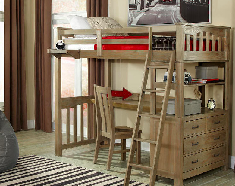 Commercial loft bed ensemble.