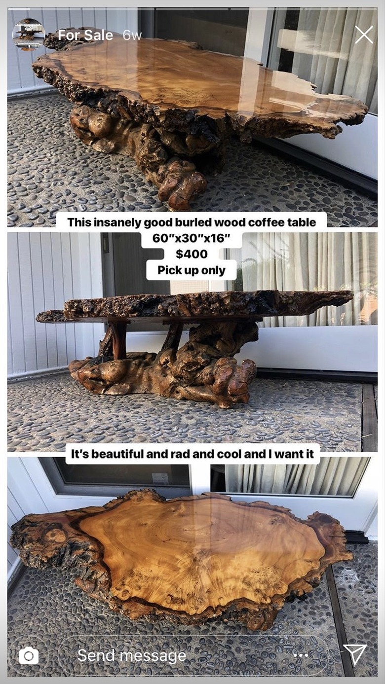 live edge coffee table