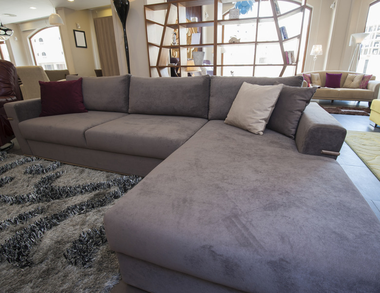 L-shaped corner sofa in show room