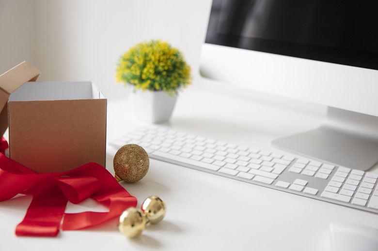 Christmas office desk