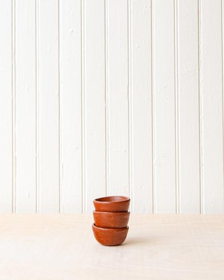 red clay salt dish