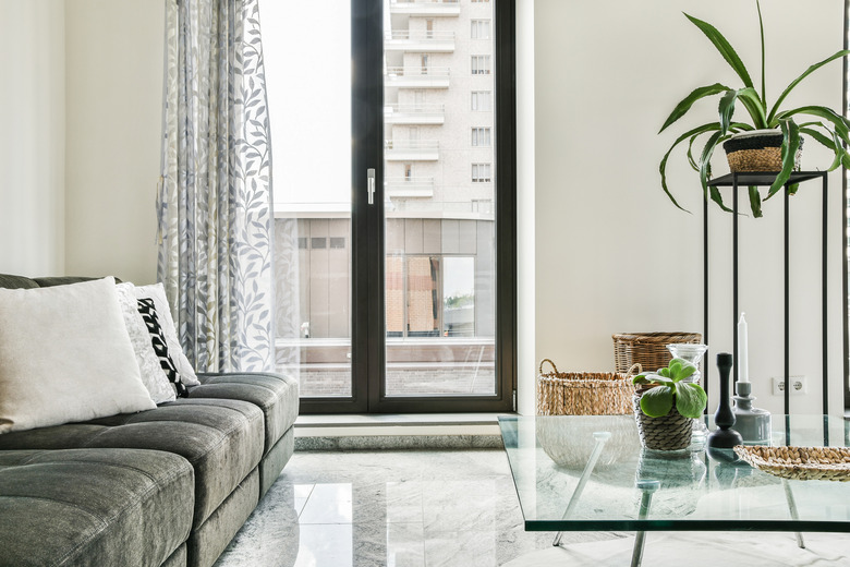 Living room with marble floor