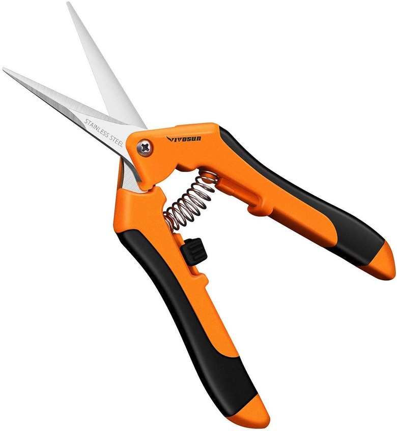 A pair of orange garden shears