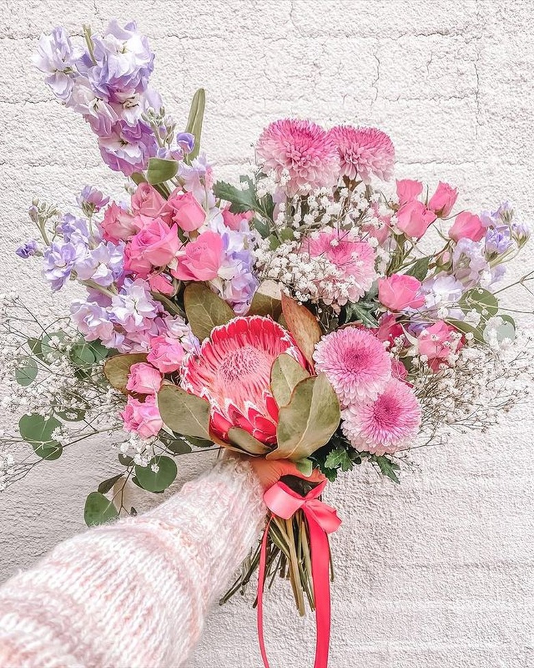 pink and purple trader joe's flower arrangement