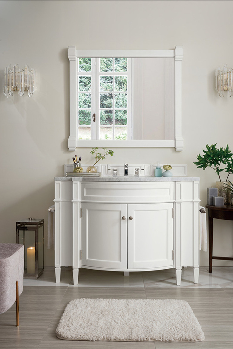 traditional bathroom vanity idea with curved front