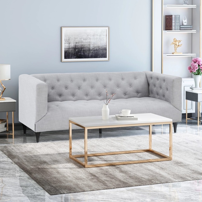 Light grey tuxedo sofa