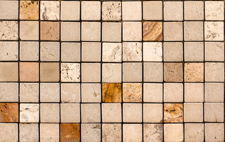 Travertine tile ceramic, mosaic square design seamless texture