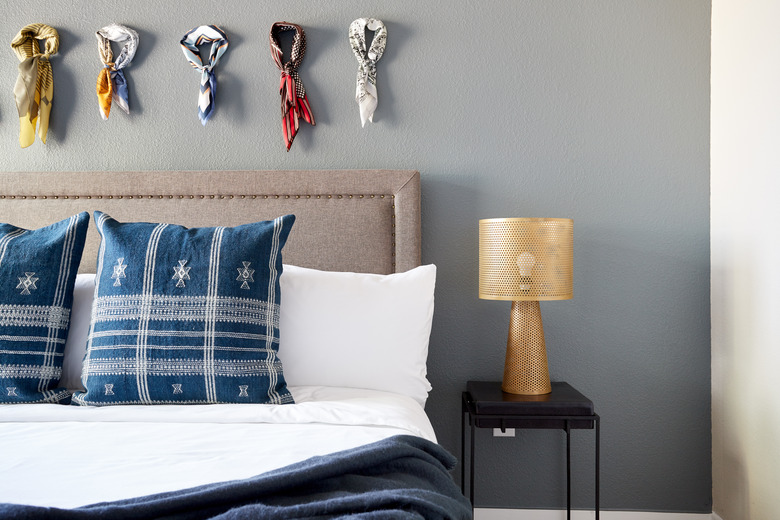 gray painted bedroom