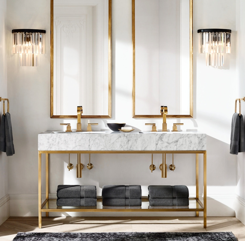 open vanity in bathroom