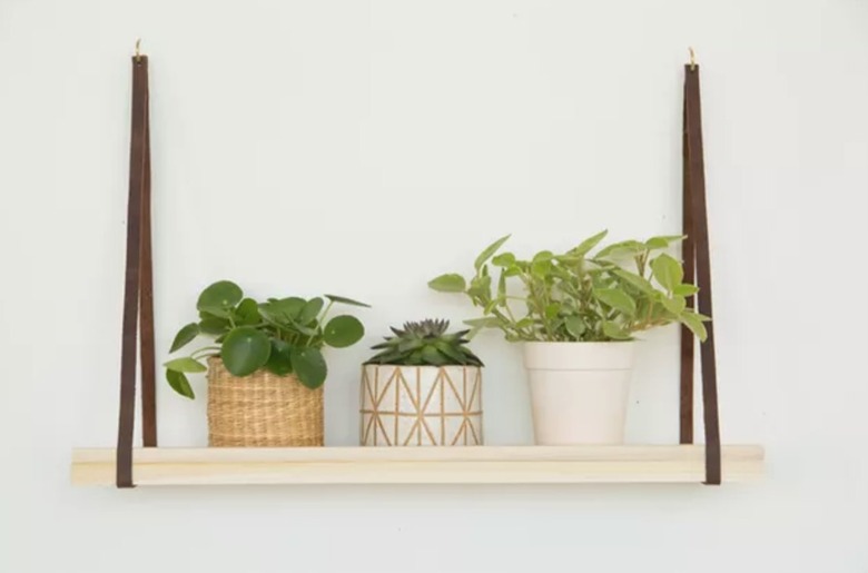 Hanging plant shelf.