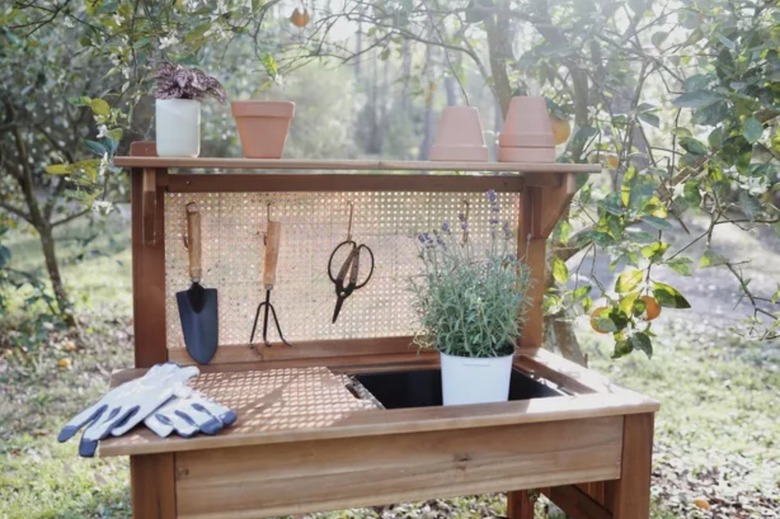 Potting bench.